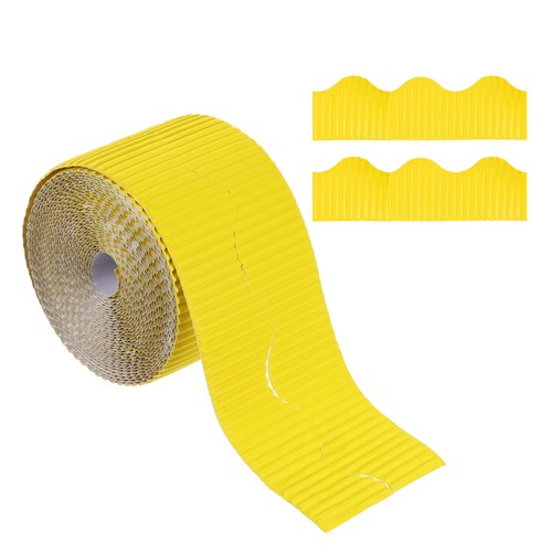 Bulletin Board Border Scalloped Trim 3.9inch x 49.2ft for Classroom Decor Yellow
