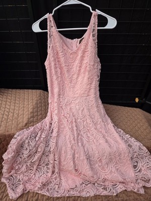 Dressystar Pink Lace Dress Women's Small NWT Sleeveless Lined Fit & Flare Knee
