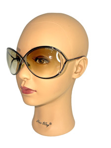 Tom Ford Oversized Butterfly Sunglasses Gun Metal Frame Green Gradient Lens