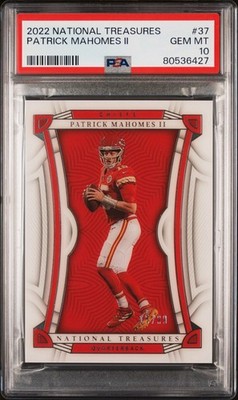 2022 Panini National Treasures - Patrick Mahomes II #37 15/99 Jersey Number PSA1