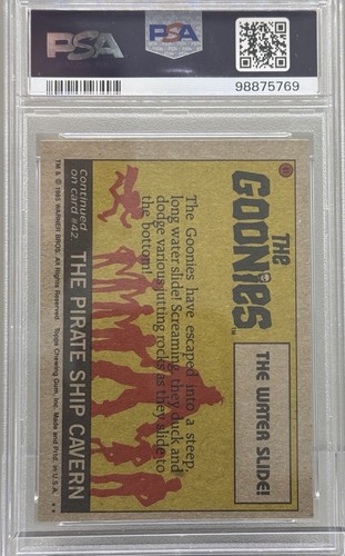 1985 THE GOONIES THE WATERLIDE #41 PSA 6 POP 1 - Foto 3 di 3