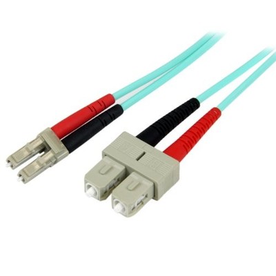 Startech IT A50FBLCSC2 2m Fiber Optic Cable 10Gb Aqua LC/SC