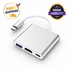 QCEs USB C to HDMI Adapter, USB-C Digital AV Multiport Adapter with 4K Silver