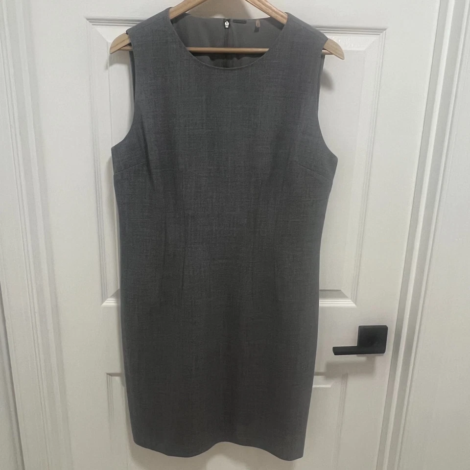 Vestido Vaina Elie Tahari Gris Mezcla Lana Para Mujer Talla 14 Trabajo Oficina Clásico Foto 4 de 4