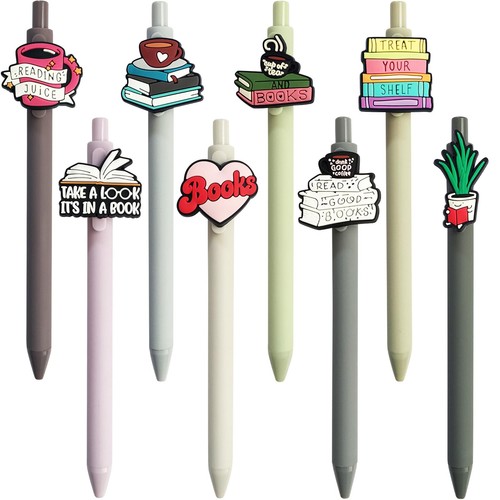 Cute Book Lovers Pens Club Bookish Gifts Aesthetic Black Ink Pens Stationery ...