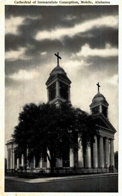 Cathedral Of Immaculate Conception, Mobile, Ala.,  Vintage Postcard