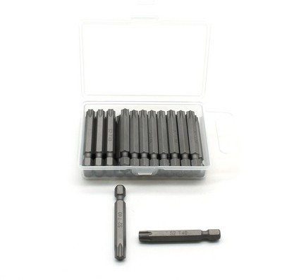 TMAX 25 pc T40 Torx Star 6P Head Screwdriver Bit Set, S2 Steel 2'' Insert Bits