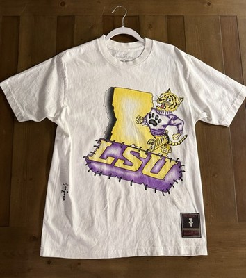 Travis Scott x LSU Tigers Mitchell & Ness Utopia Texas T-Shirt White Mens Size M