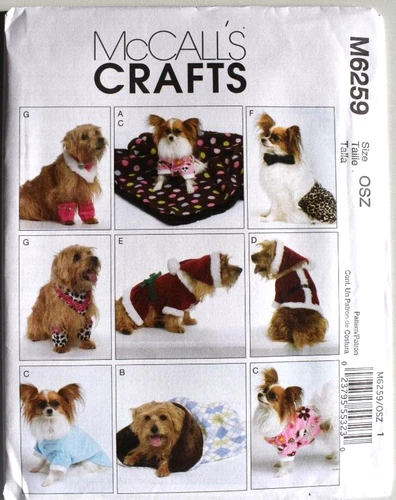 MCCALLS PATTERN 6259 DOG CLOTHES SIZES S M L XL SLEEPING BAG  NEW  UNCUT FF