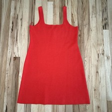 J. Crew Red Squareneck Mini Sweater Dress - L