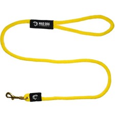 Mad Dog Products Standard Clip Dog Leash 3/8  x 4  Yellow Signature Rope