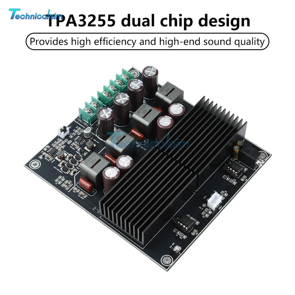 Dual Core TPA3255 HiFi Stereo Dual Channel Power Amplifier Board Module 600W*2 - Bild 2 von 4