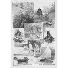 Wild Duck Shooting - Antique Print 1888