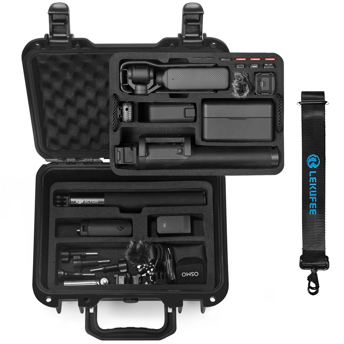 Waterproof Hard Case for DJI Osmo Pocket 4, DJI Osmo Pocket 3, Mic