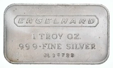 1 Troy Oz Silver Bar Engelhard Logo On Back