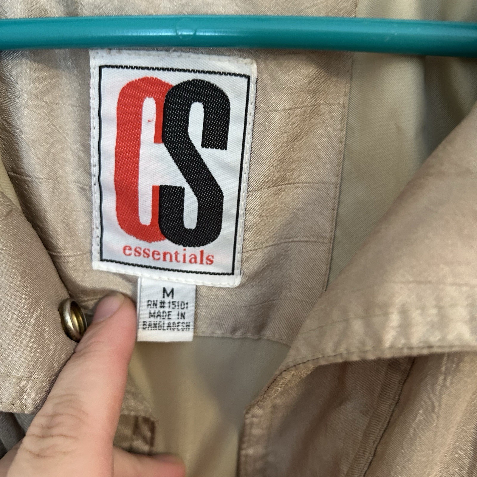 Vintage CS Essentials Long Jacket Tan Women’s Medium Snap Closure thumbnail 6