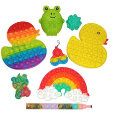 Pop-It Fidget Toy Push Popper Lot Duck Rainbow Frog Ball Sensory Anxiety Xmas