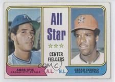 1974 Topps All Star Center Fielders Amos Otis Cesar Cedeno #337 6k4
