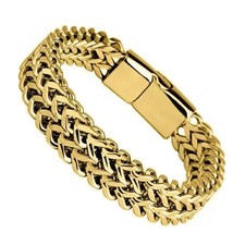 Double Curb Chain Bracelets For Men Stainless Steel Punk