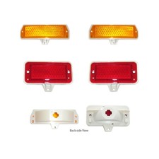 71-73 Mustang Marker Light Assemblies Kit-fronts And Rears Ford Logo Usa 71-73 Mustang Marker Light Assemblies Kit-fronts And Rears Ford Logo Usa
