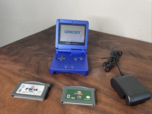 NINTENDO GAME BOY ADVANCE SP COBALT BLUE HANDHELD CONSOLE *TESTED & WORKING* (E)