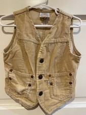 Vintage Levis Corduroy Vest Childrens BabyToddlers Vest Khaki Beige