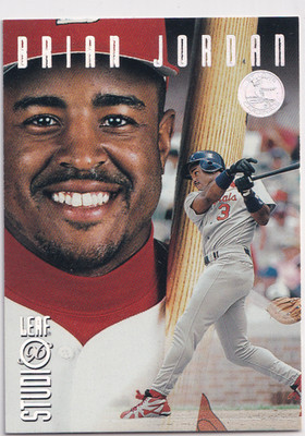 1996 Leaf Studio Silver - Brian Jordan #147 One of One Hundred 1/100