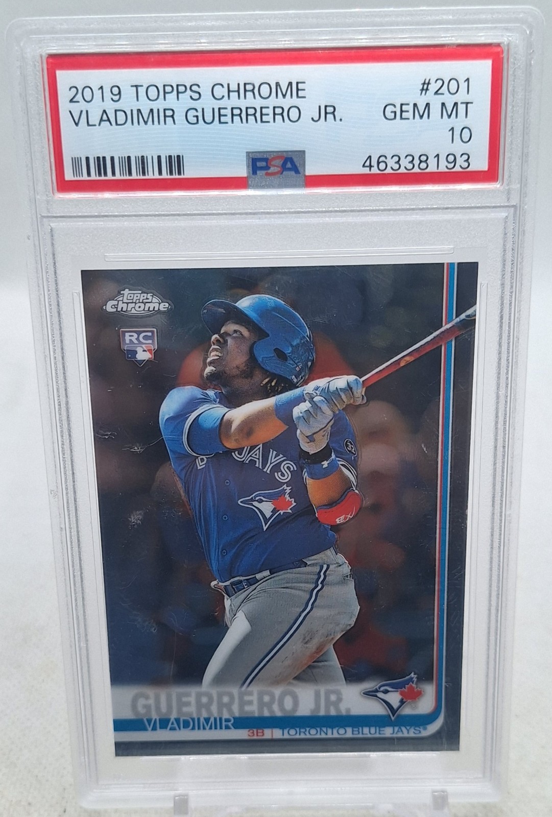 VLADIMIR GUERRERO JR. 2019 TOPPS CHROME ROOKIE RC PSA MINT 10 view 1