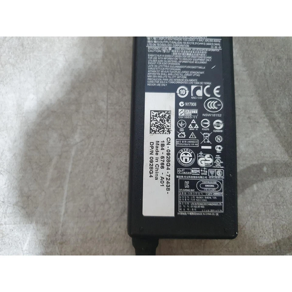 Dell LA65NS2-01 AC Power Adapter Black 19.5-V 3.34-A 65-W for Inspiron Laptops - Image 3 of 4