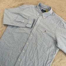 Polo Ralph Lauren Oxford Shirt Men XL Blue OCBD Classic Fit Flesh Pony Preppy