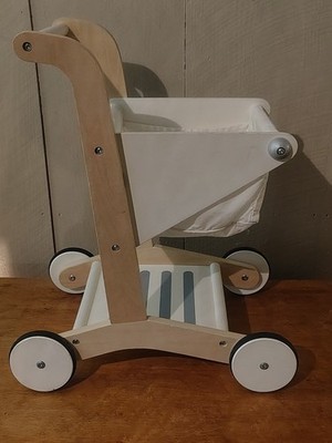 Pottery Barn Kids Wooden Shopping Cart Pretend Play Toy Playroom