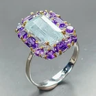 Handmade ring Natural Aquamarine Ring 925 Sterling Silver Size 8 /R469641