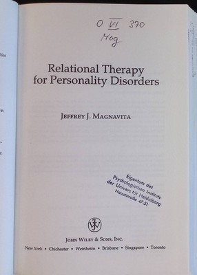 Relational Therapy for Personality Disorders Wiley Series in Couples and Family 