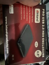 Inland Pro USB 2.0 Hard Drive 2.5" IDE HDD Enclosure Black Metal