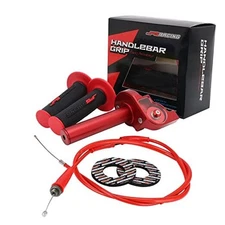  Motorcycle Throttle Assembly,7/8" 22mm Quick Twist Throttle Grips Normal Red