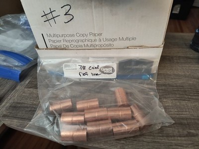 7/8'' I.D. 1'' O.D. copper coupling EPC Plumbing Refrigerant Fittings Lot of 10