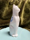 Vintage 1971 Avon White Milk Glass Ming Cat Moonwind Cologne Empty Bottle 7.5"