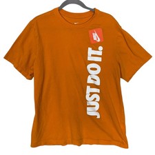 Nike Shirt Mens Large Orange Just Do It Graphic Tee The Nike Tee Swoosh Cotton