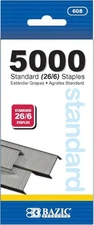 BAZIC Staples Standard (26/6) 5000/Pack, Stapler Refill Standard Size Staple