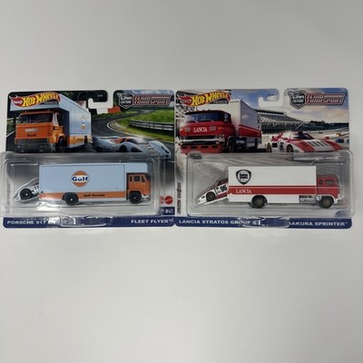 NEW Hot Wheels Premium Team Transport Gulf Porsche 917 LH & Fleet