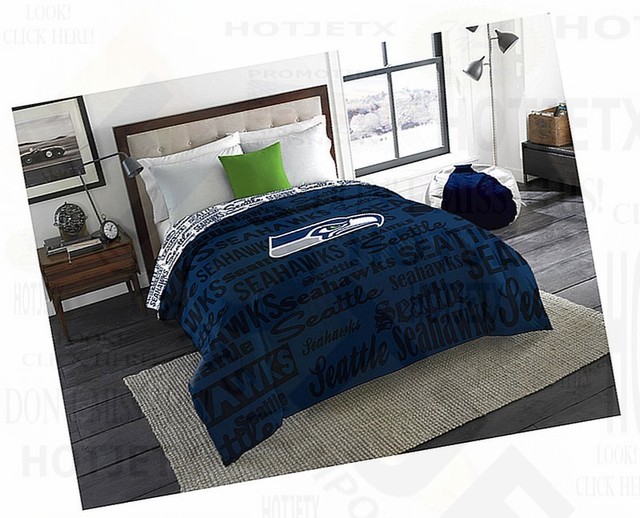 Nfl Seattle Seahawks 5 Piece Full Sized Bedding Set Reversible Comforter Sheet Set Amazon Ca Home Kitchen