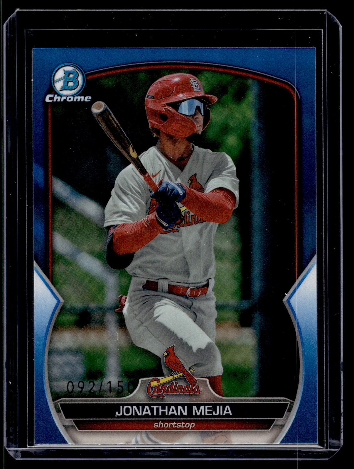 Jonathan Mejia 2023 Bowman Draft Chrome Blue Refractor Card /150 #BDC-115