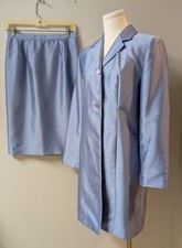 Dressbarn 2 Pc Skirt Suit Periwinkle Blue Long Line Jacket Pencil Skirt 4 Best