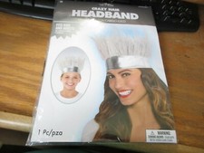 AMSCAN CRAZY HAIR Headband Grey W/Silver Highlight Halloween Sports Tailgate NIP