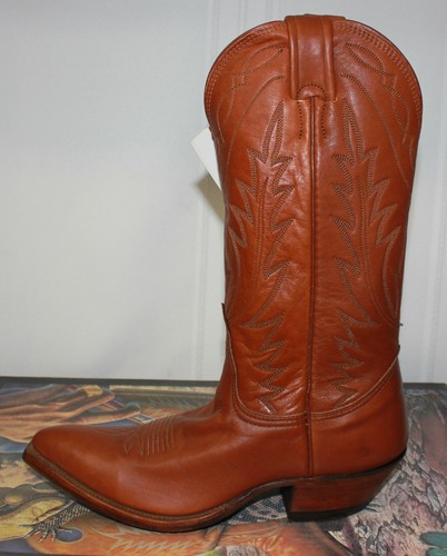 Nocona Damen Westernstiefel hellbraun cognac braun hirschbraun Leder Gr. 6,5-7 NEU - Bild 3 von 7