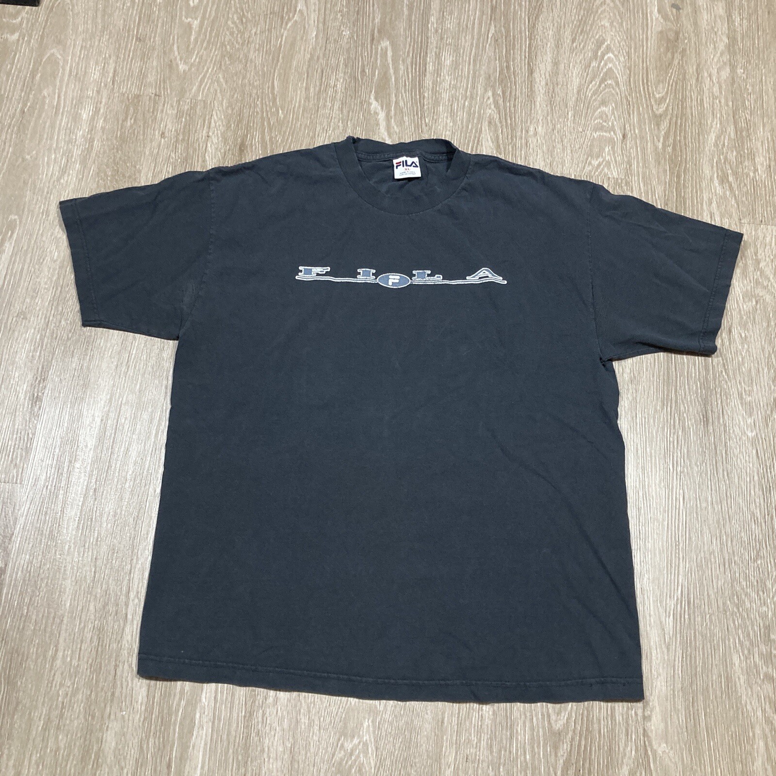 Maglietta Fila XL anni 90 00 Y2k Spell out abbigliamento sportivo hip hop streetwear maglietta