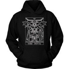 The Devil Tarot Card Hoodie Baphomet Gothic Satanic Occult Horror Sweatshirts