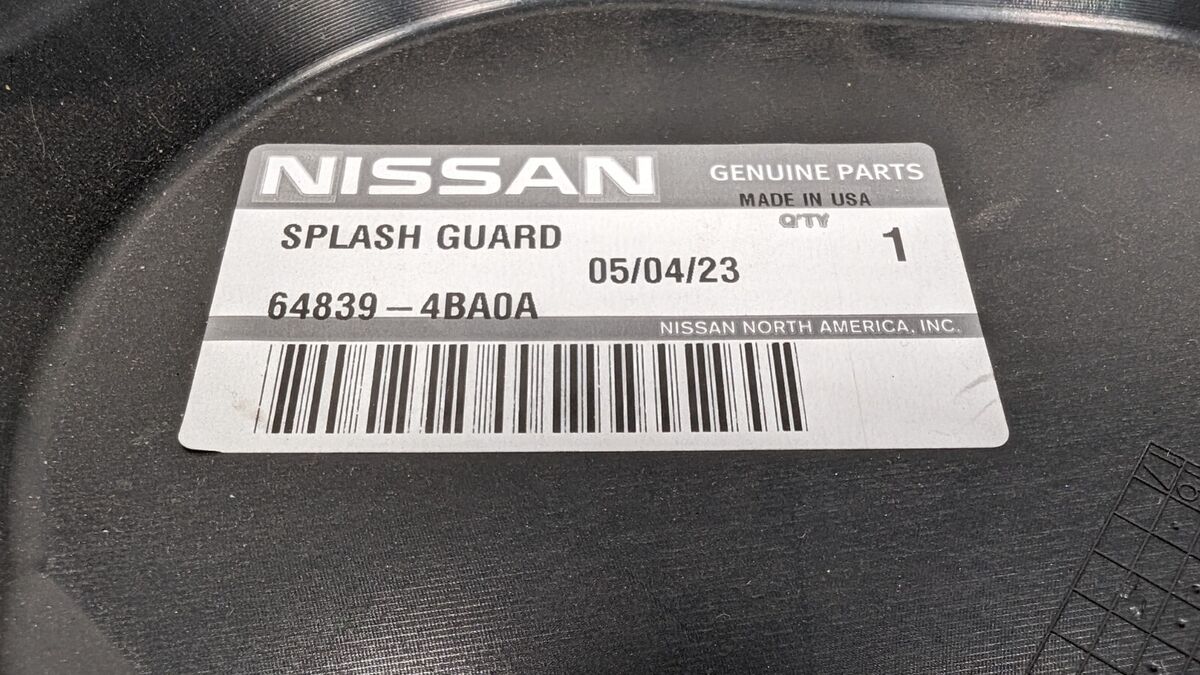 Genuine Nissan 648394BA0A Driver LH Radiator Splash Shield Genuine Nissan 648394BA0A Driver LH Radiator Splash Shield