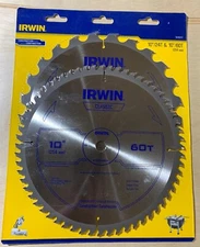 NEW IRWIN 1826247 PK2 CLASSIC 10" X 24 & 60 FRAMING CARBIDE CIRCULAR SAW BLADES