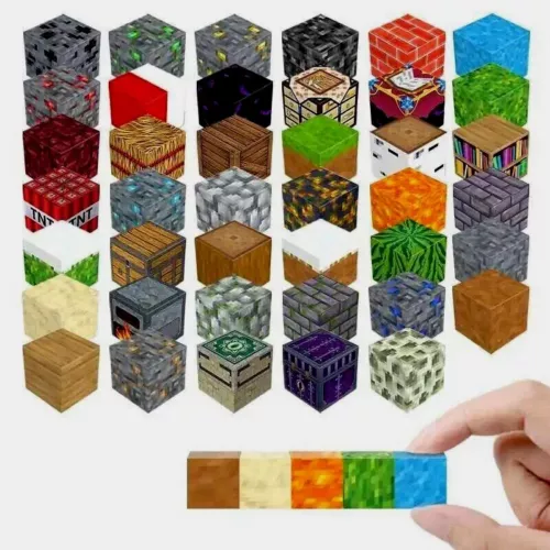 My World Magnetic Building Block Set STEM Mine Craft Toys Tiles Pixel Cube 2CM - Picture 13 of 78
